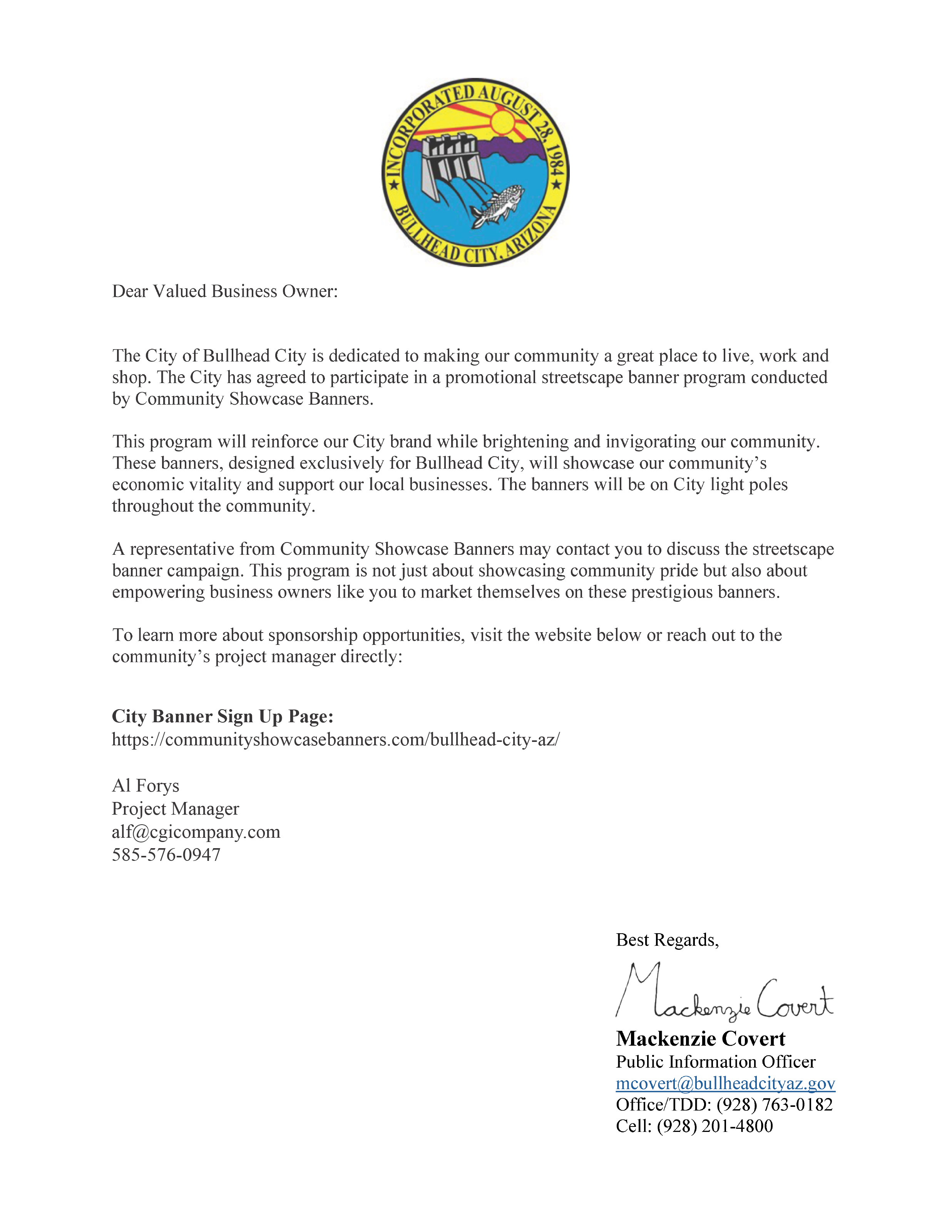 BULLHEAD CITY, AZ Y1_Community Letter_WEB