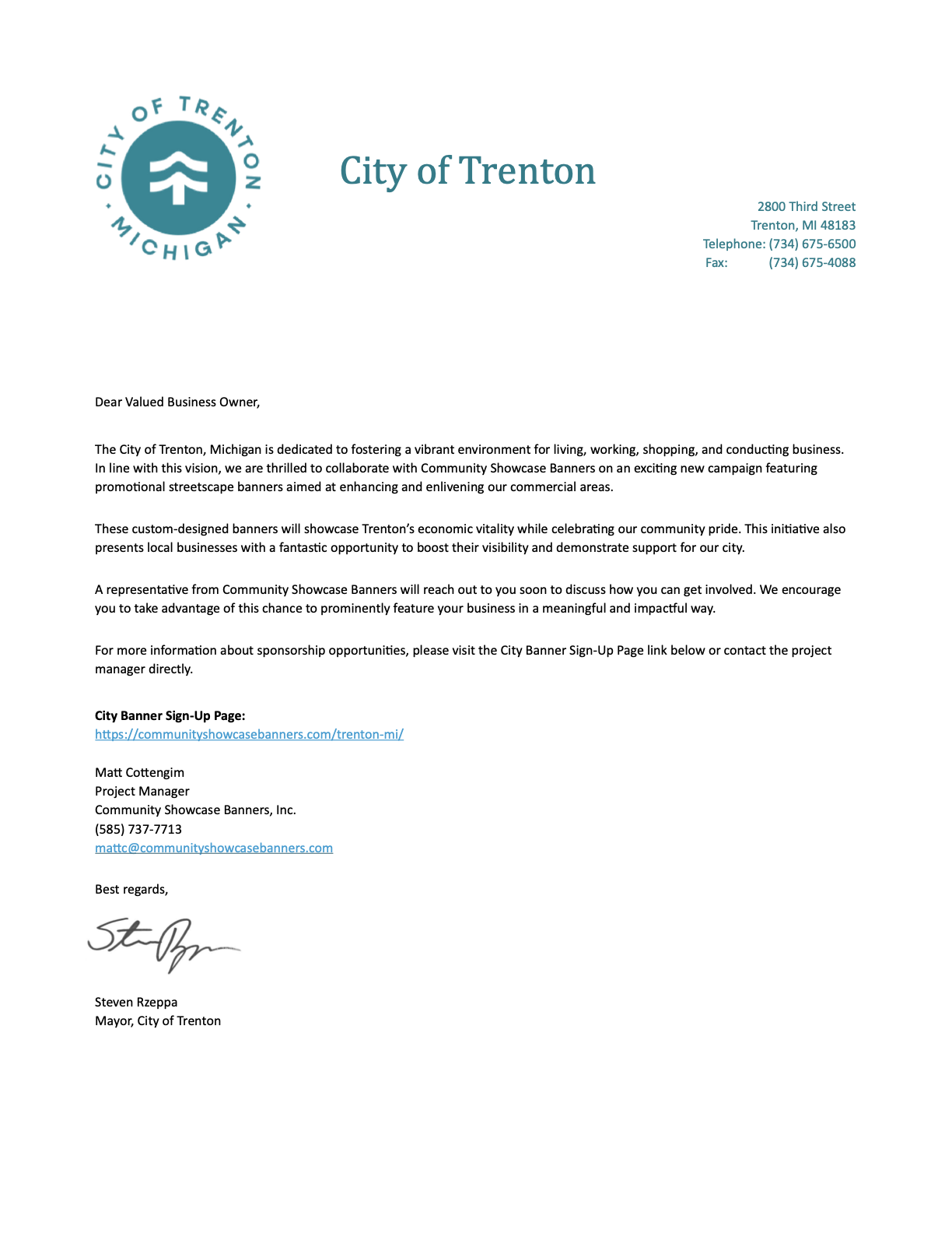 City of Trenton, MI Banners